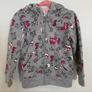 Lama Print Hoodie with Ears